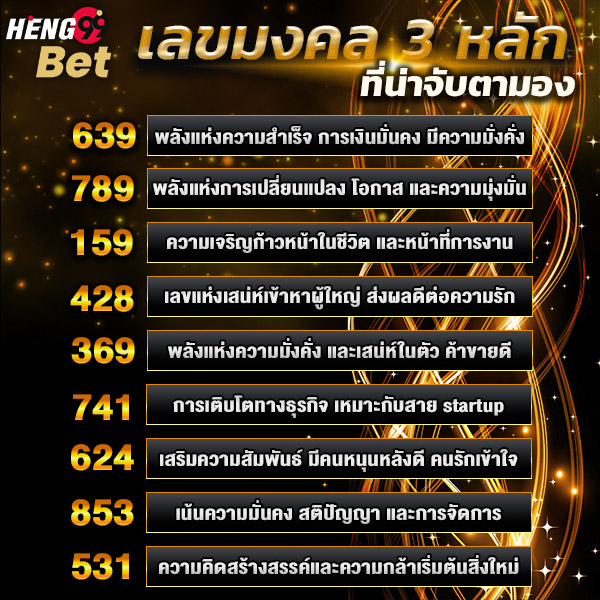 รูปภาพเลขมงคลที่น่าจับตามองของ heng99